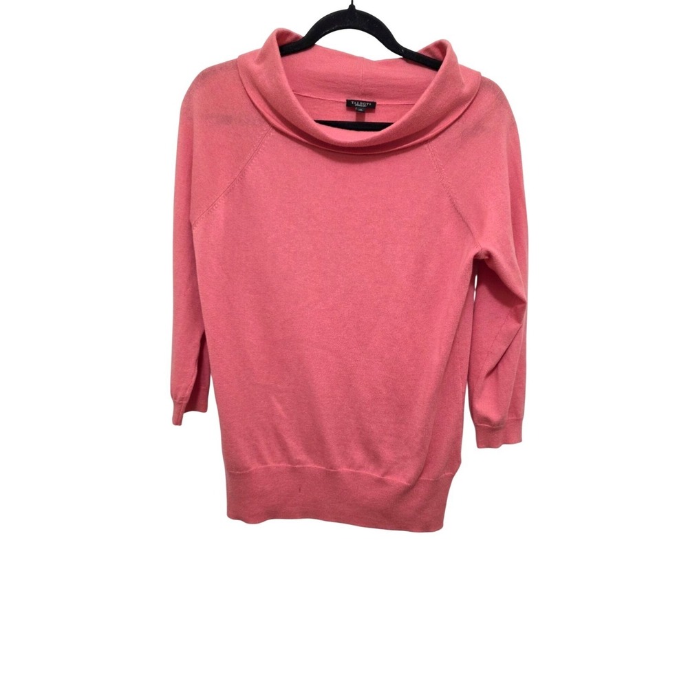 Talbots Coral Pink‎ 3/4 Sleeve Cowl Neck Sweater Womens Size M Cotton Blend